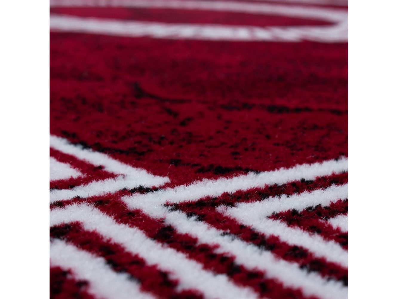 Teppich Modern Designer Bordüre Ornament Marmor Optik Schwarz Rot Weiß