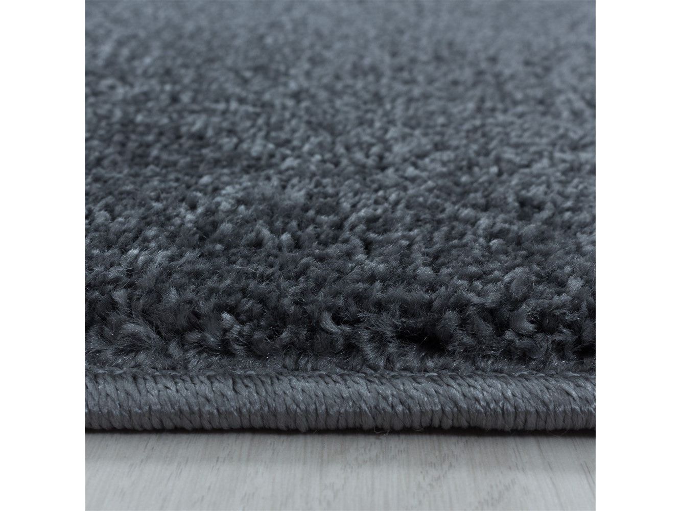 Wohnzimmerteppich Kurzflor Design Teppich Unifarben Weicher Flor Einfarbig Grau