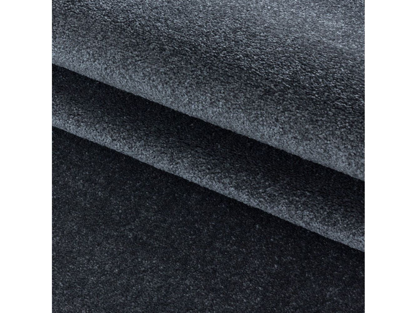 Wohnzimmerteppich Kurzflor Design Teppich Unifarben Weicher Flor Einfarbig Grau