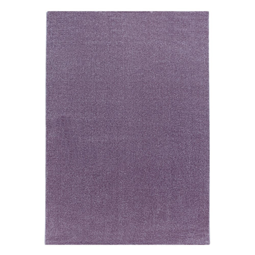 Wohnzimmerteppich Kurzflor Design Teppich Unifarben Weicher Flor Einfarbig Lila