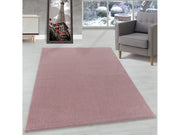 Wohnzimmerteppich Kurzflor Design Teppich Unifarben Weicher Flor Einfarbig Rosa
