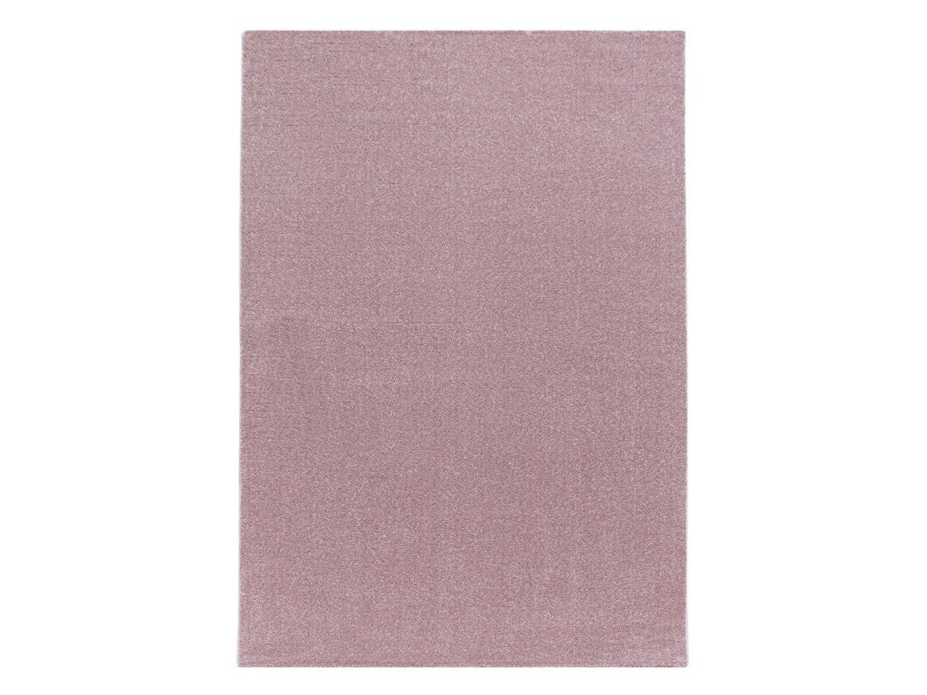 Wohnzimmerteppich Kurzflor Design Teppich Unifarben Weicher Flor Einfarbig Rosa