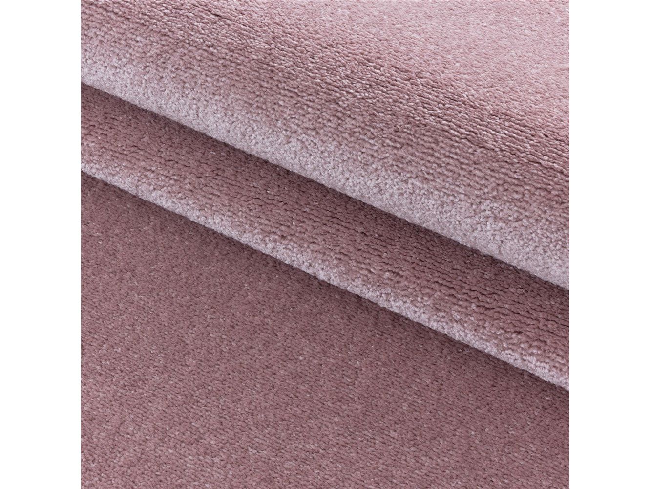 Wohnzimmerteppich Kurzflor Design Teppich Unifarben Weicher Flor Einfarbig Rosa