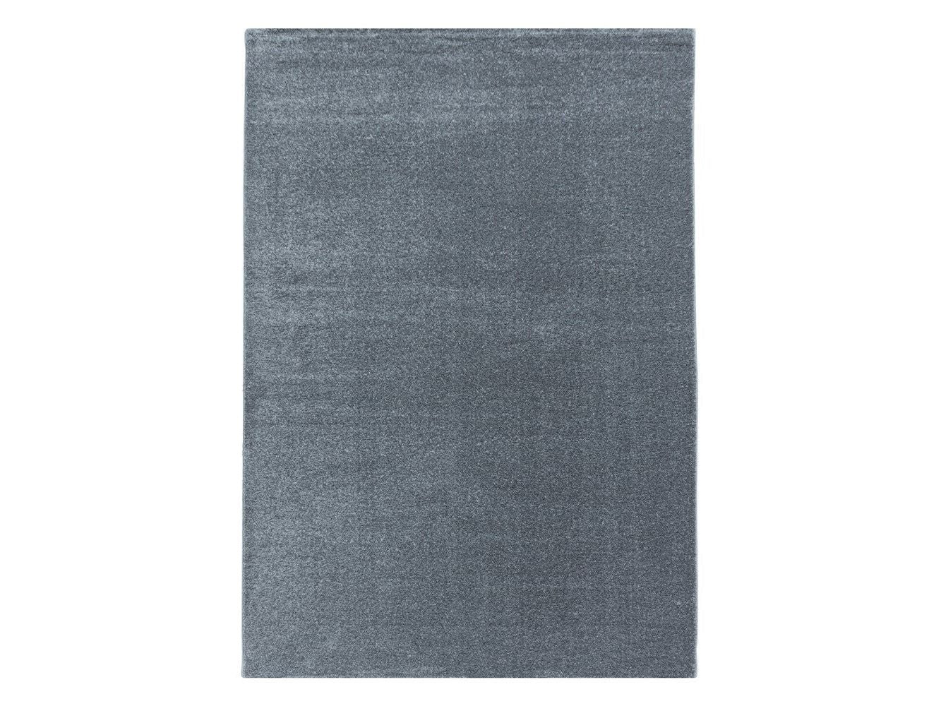 Wohnzimmerteppich Kurzflor Design Teppich Unifarben Einfarbig Silber