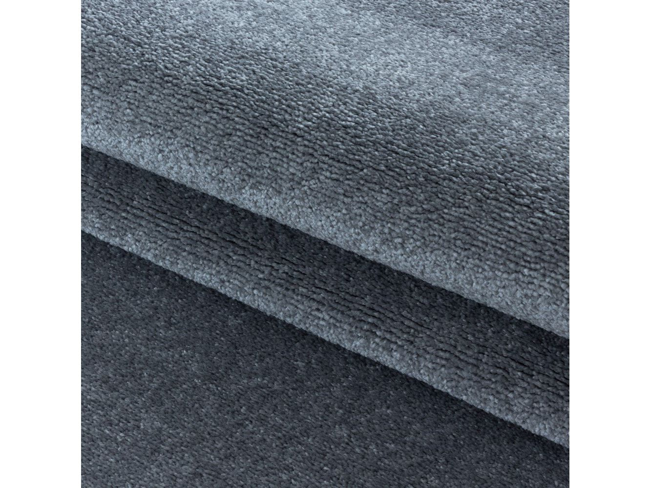 Wohnzimmerteppich Kurzflor Design Teppich Unifarben Einfarbig Silber