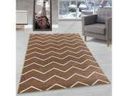 Wohnzimmerteppich Kurzflor Teppich Wellen Linien Design Kinderteppich Terra