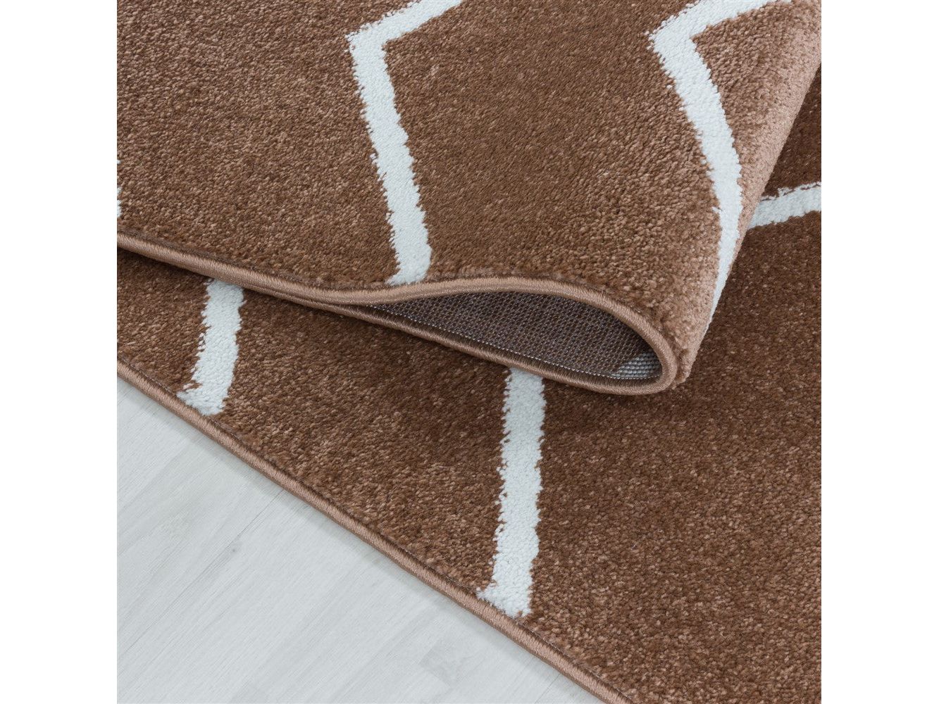 Wohnzimmerteppich Kurzflor Teppich Wellen Linien Design Kinderteppich Terra