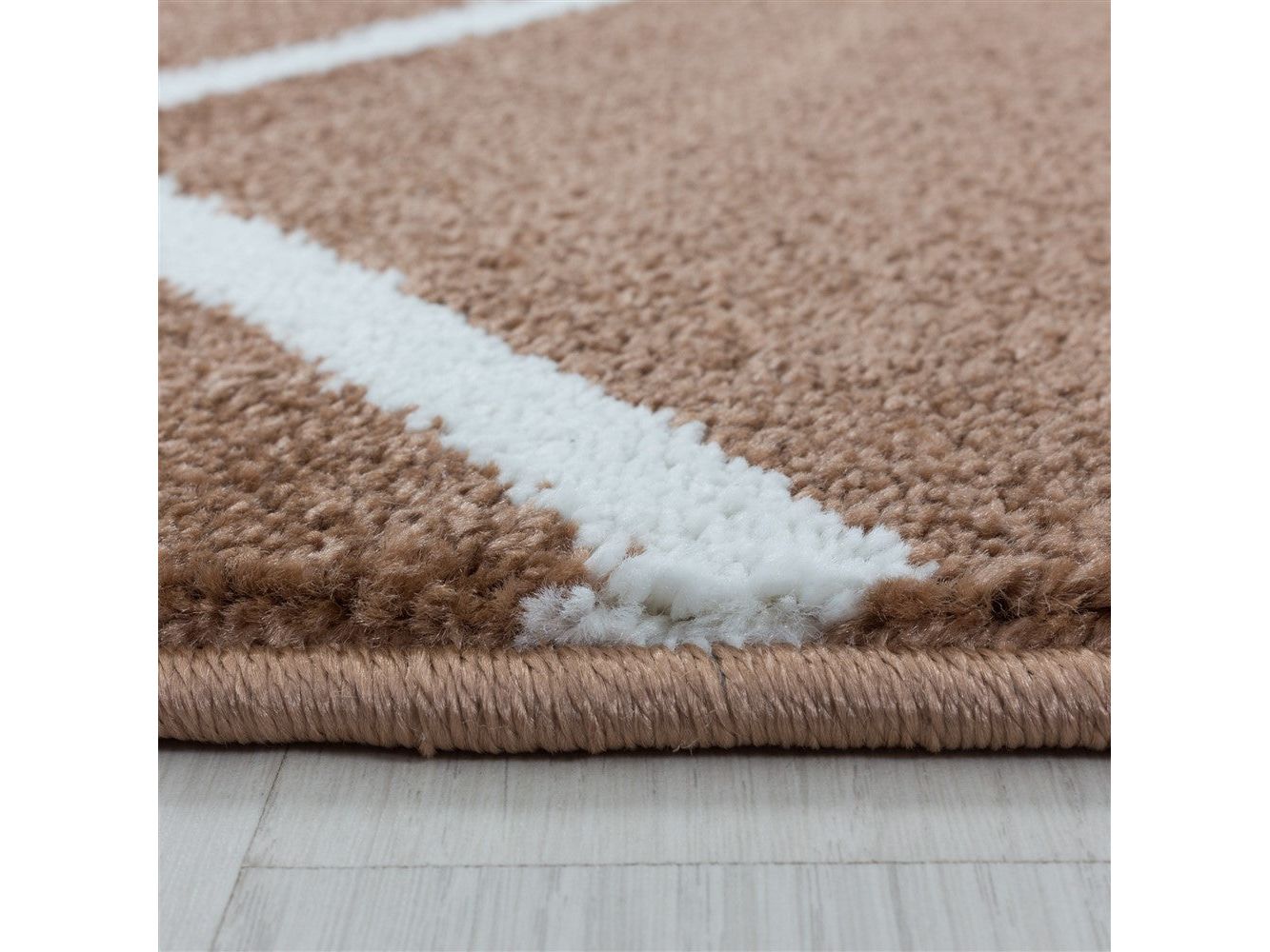 Wohnzimmerteppich Kurzflor Teppich Wellen Linien Design Kinderteppich Terra