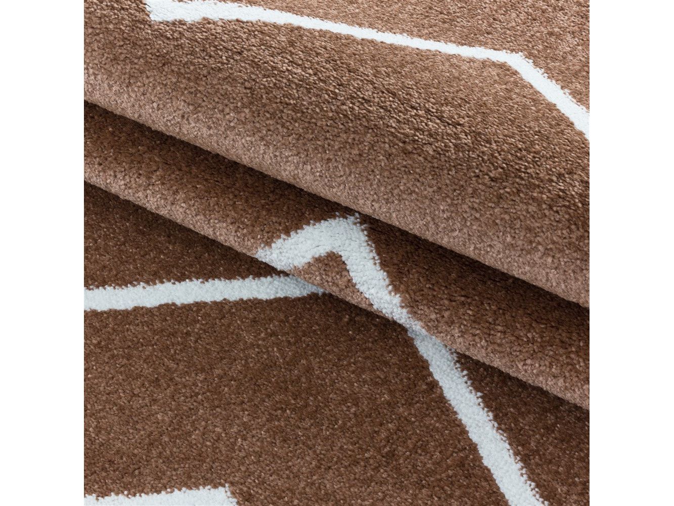 Wohnzimmerteppich Kurzflor Teppich Wellen Linien Design Kinderteppich Terra