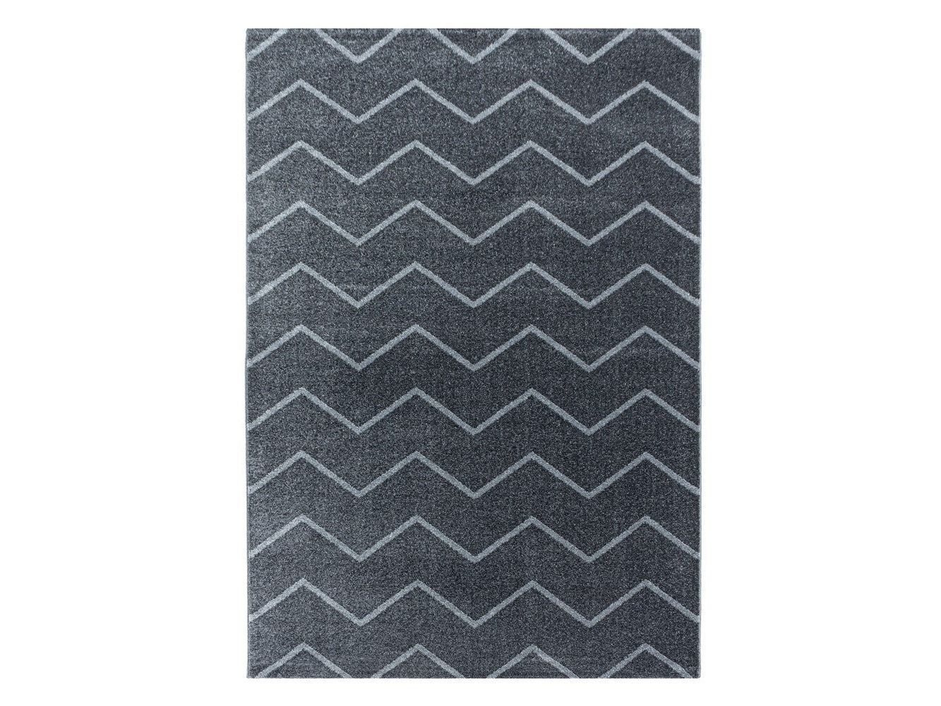 Wohnzimmerteppich Kurzflor Teppich Wellen Linien Design Kinderteppich Grau