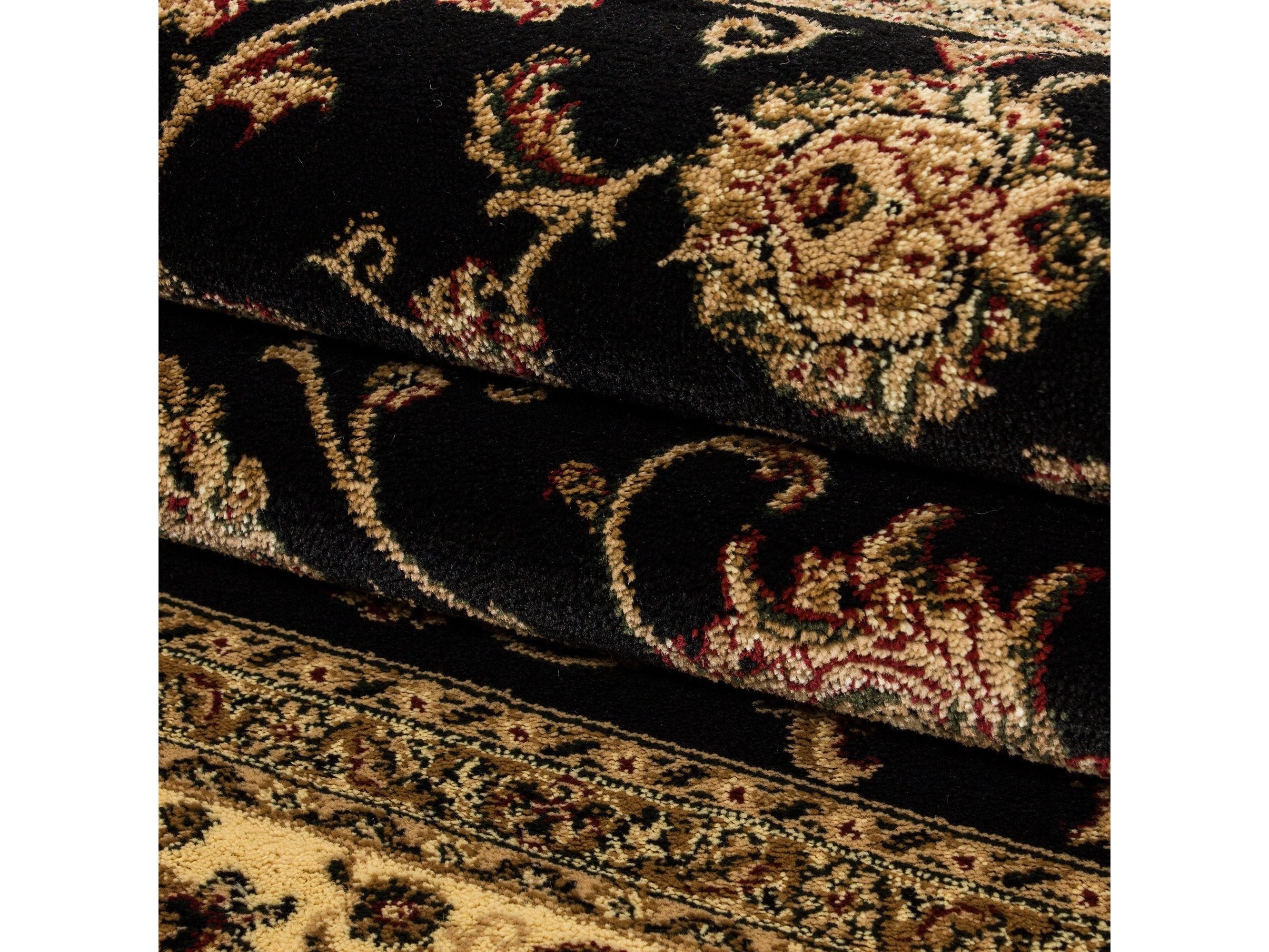 Orientteppich Klassischer Orientalisch Traditional Webteppich Schwarz Beige