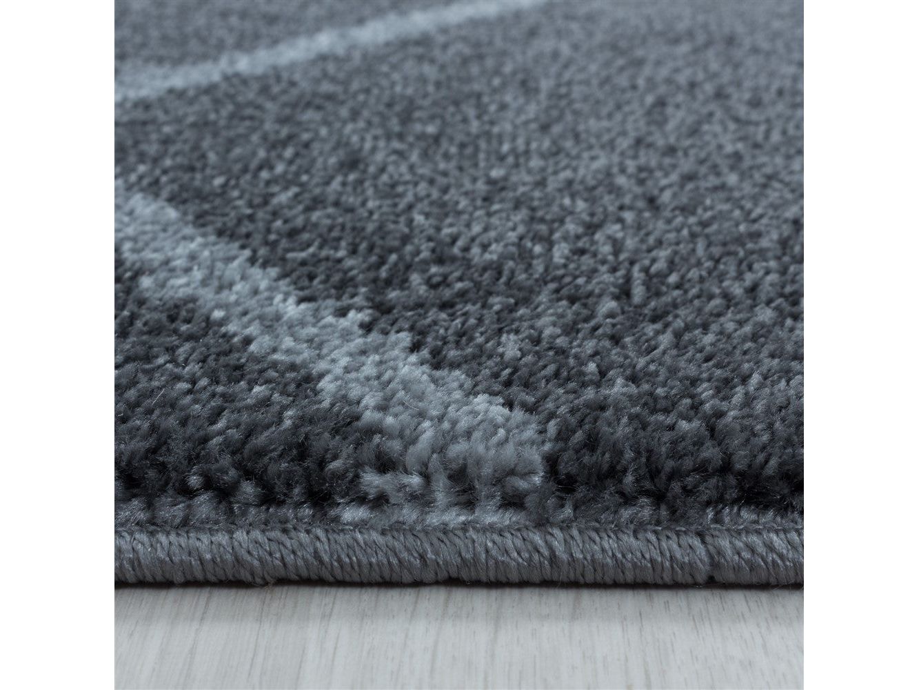 Wohnzimmerteppich Kurzflor Teppich Wellen Linien Design Kinderteppich Grau