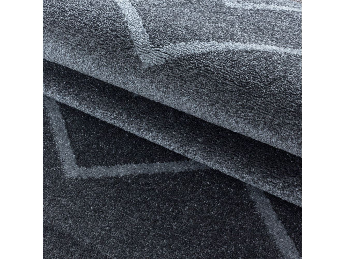 Wohnzimmerteppich Kurzflor Teppich Wellen Linien Design Kinderteppich Grau