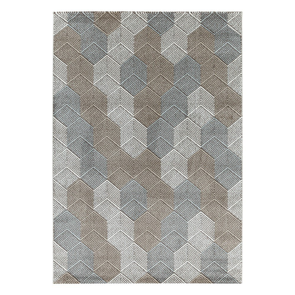 Modern Kurzflor Designer Teppich Geometrisches Cubes gemischte Farben