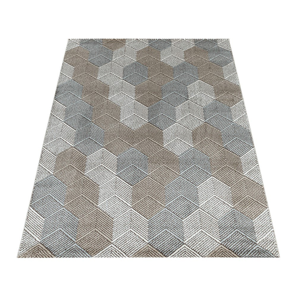 Modern Kurzflor Designer Teppich Geometrisches Cubes gemischte Farben