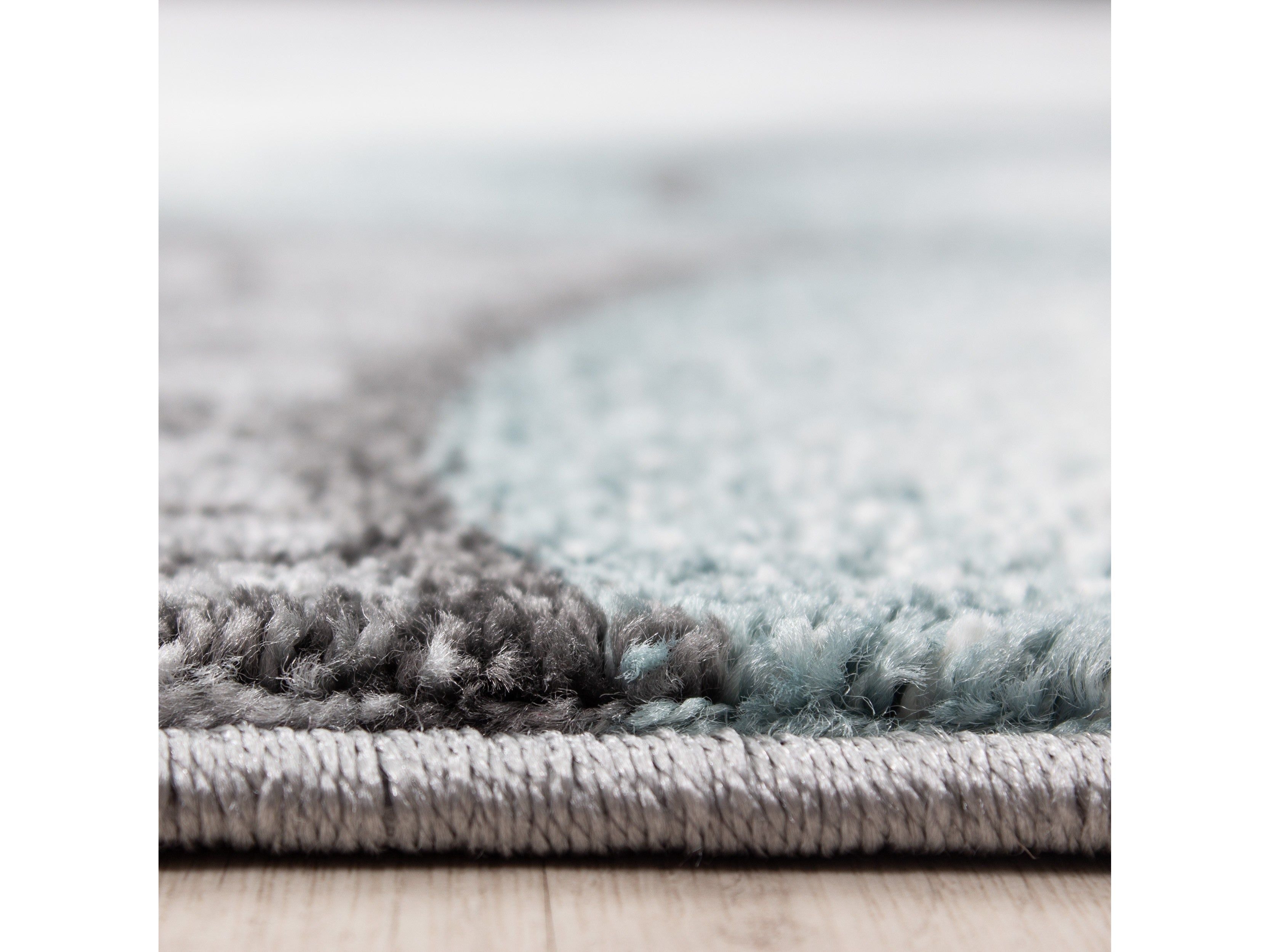 Kinderteppich Kinderzimmer Teppich Bär Wolken Stern-Angeln Grau-Weiß-Blau