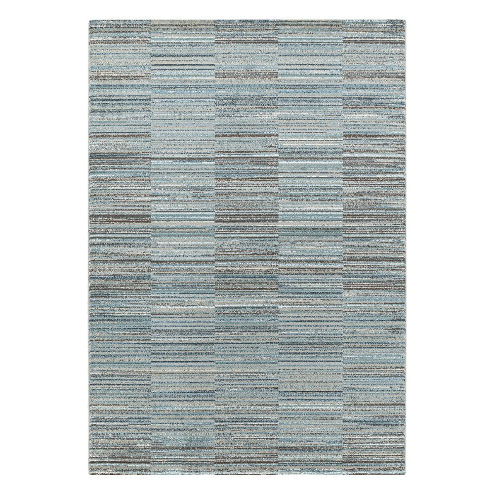 Modern Kurzflor Designer Teppich Linien design Grau Beige