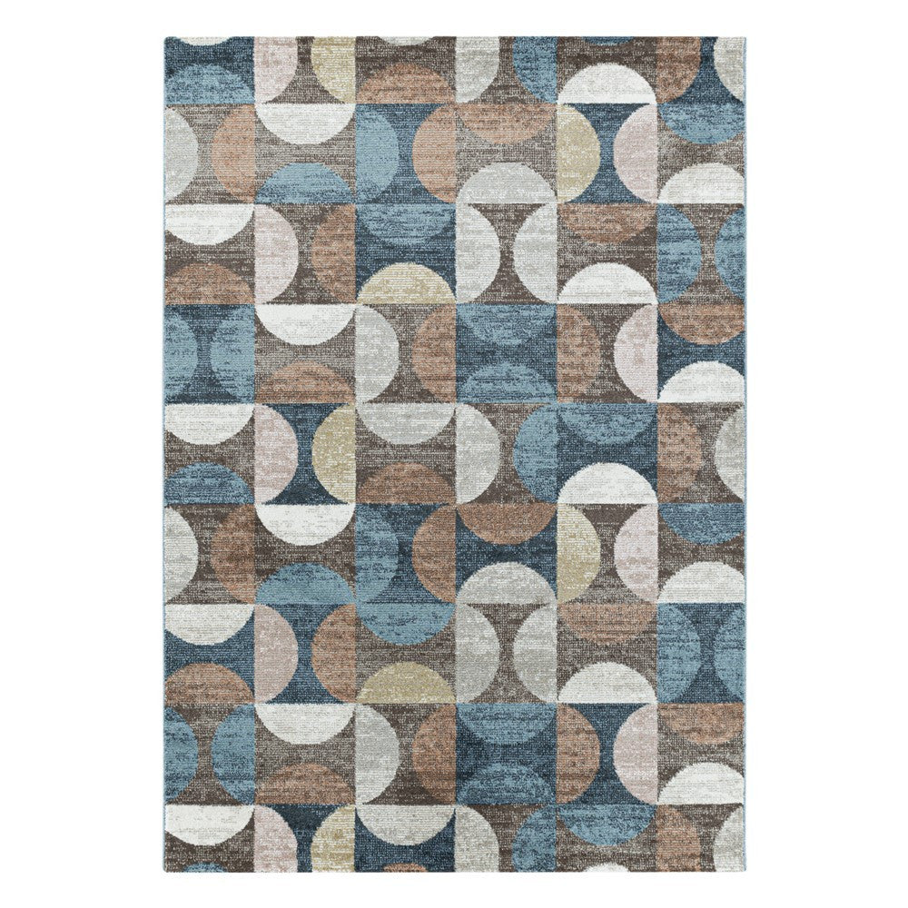 Modern Kurzflor Designer Teppich Geometrisches design Braun Beige