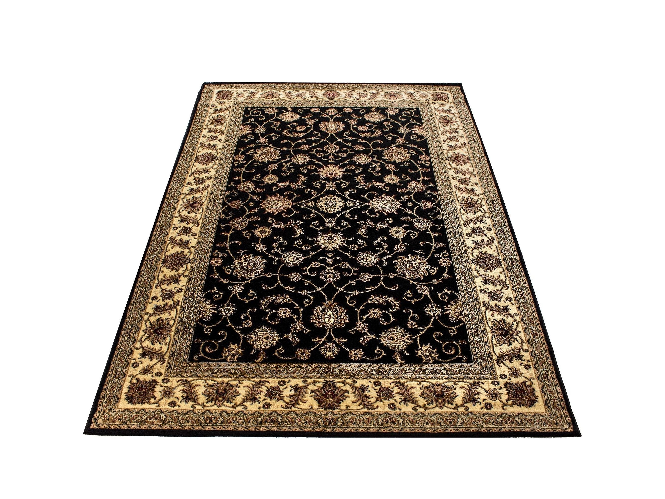 Orientteppich Klassischer Orientalisch Traditional Webteppich Schwarz Beige