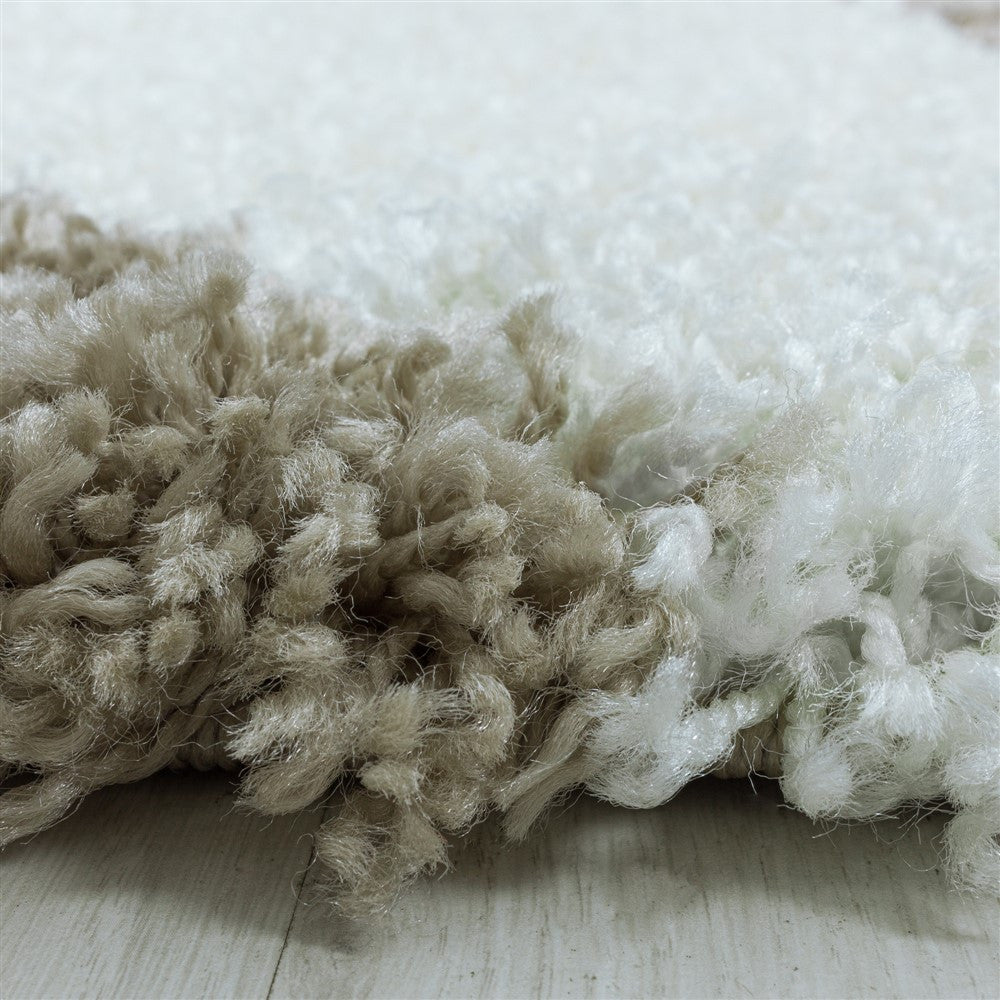 Wohnzimmerteppich Design Hochflor Teppich Muster Abstrakte Dreiecke Beige