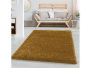 Wohnzimmerteppich Hochflor Shaggy Teppich Schlafzimmer Flor Super Soft Gold