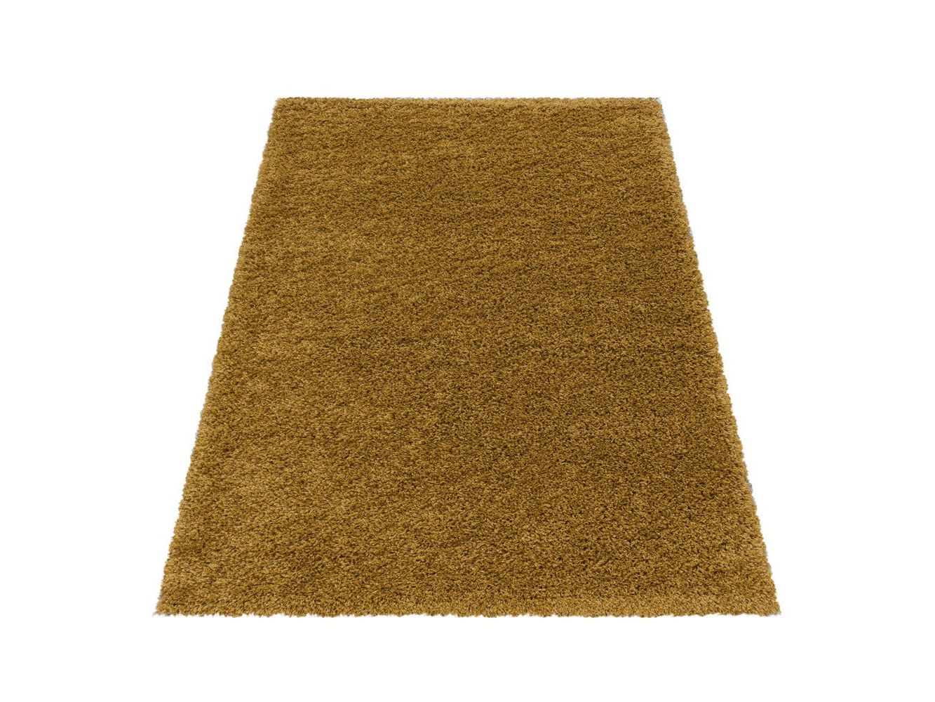 Wohnzimmerteppich Hochflor Shaggy Teppich Schlafzimmer Flor Super Soft Gold