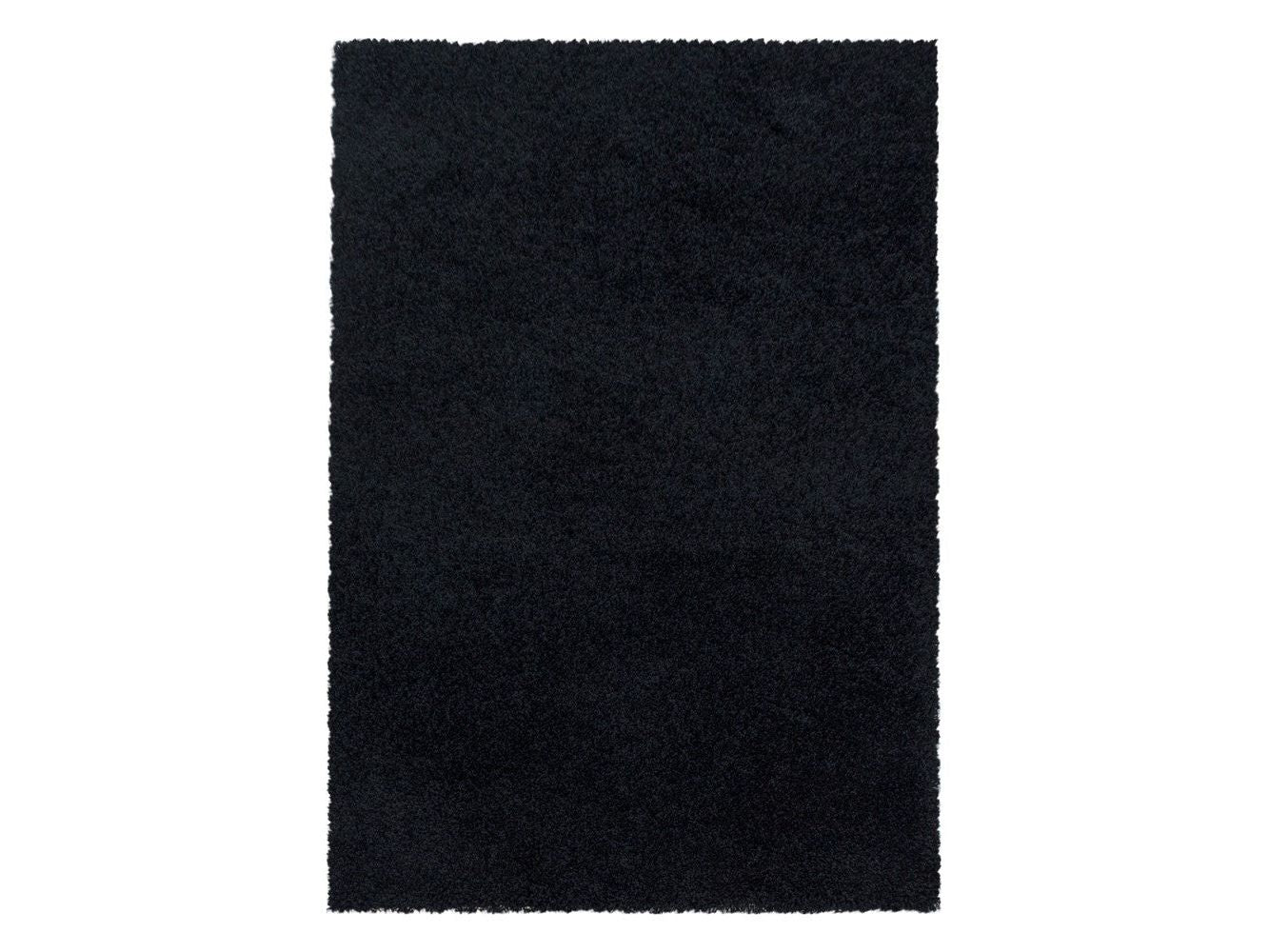 Wohnzimmerteppich Hochflor Shaggy Teppich Schlafzimmer Flor Super Soft Schwarz