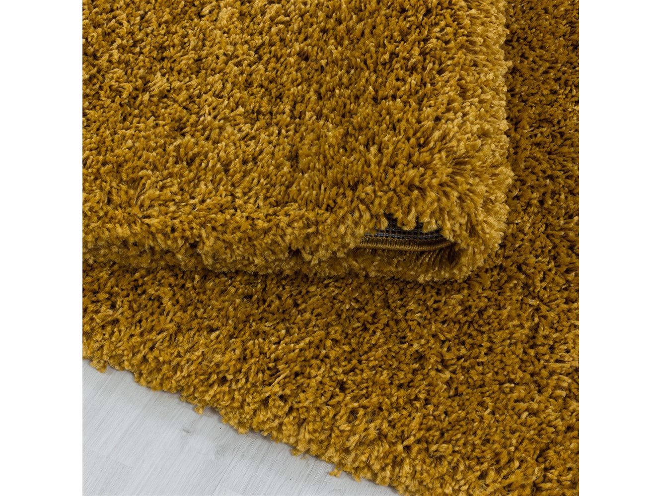 Wohnzimmerteppich Hochflor Shaggy Teppich Schlafzimmer Flor Super Soft Gold