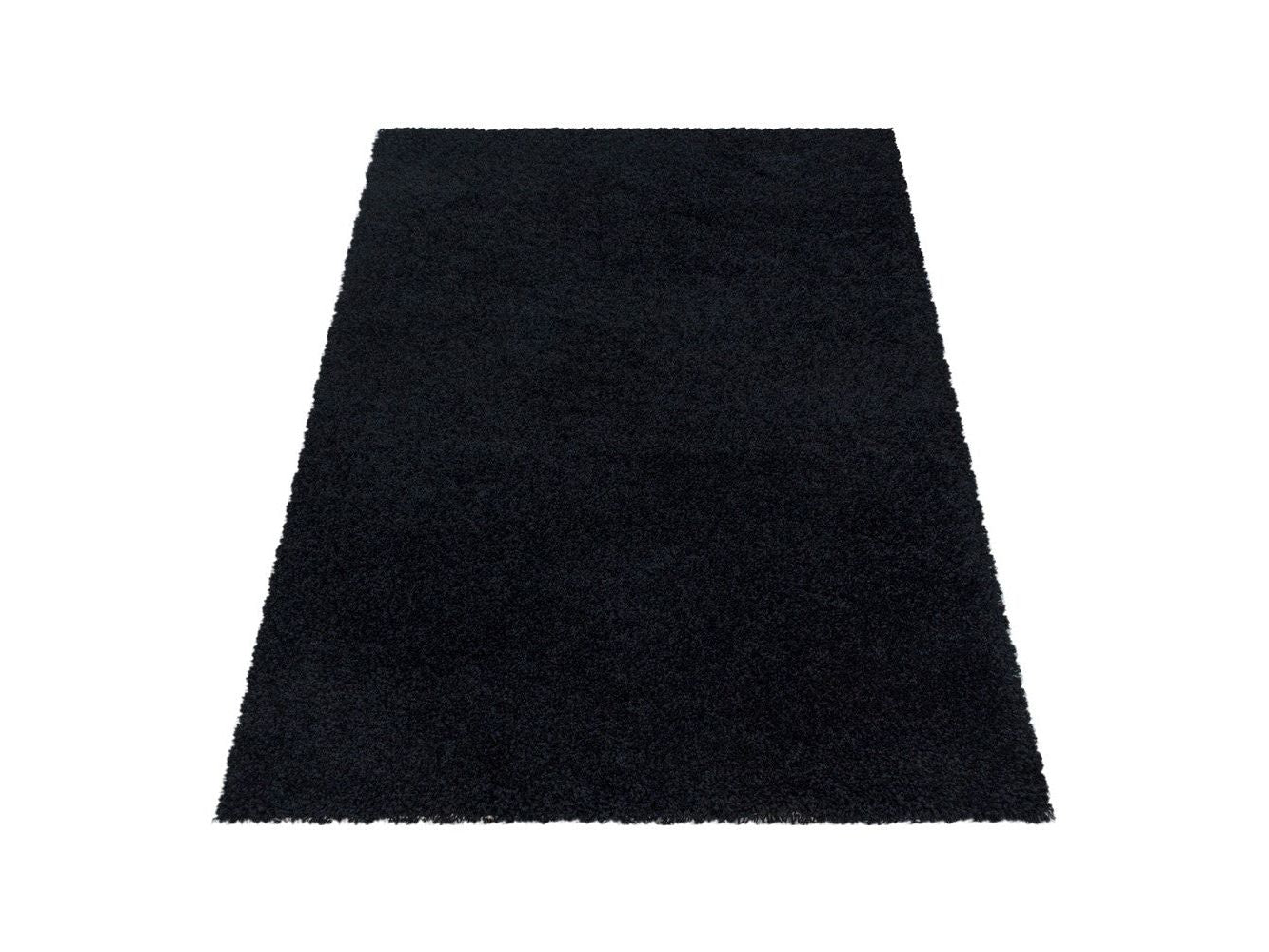Wohnzimmerteppich Hochflor Shaggy Teppich Schlafzimmer Flor Super Soft Schwarz