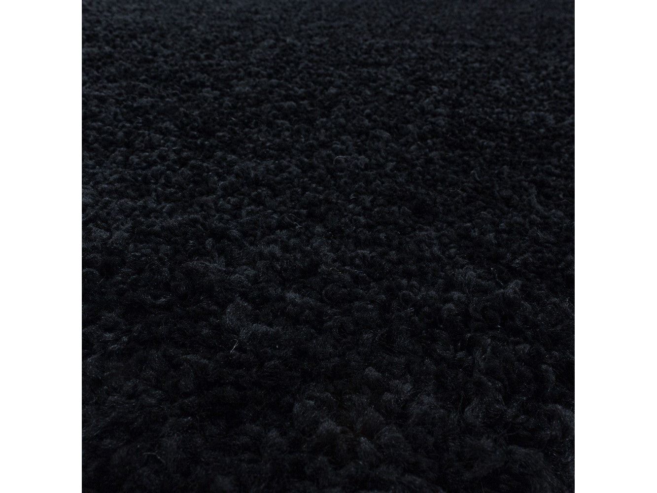 Wohnzimmerteppich Hochflor Shaggy Teppich Schlafzimmer Flor Super Soft Schwarz