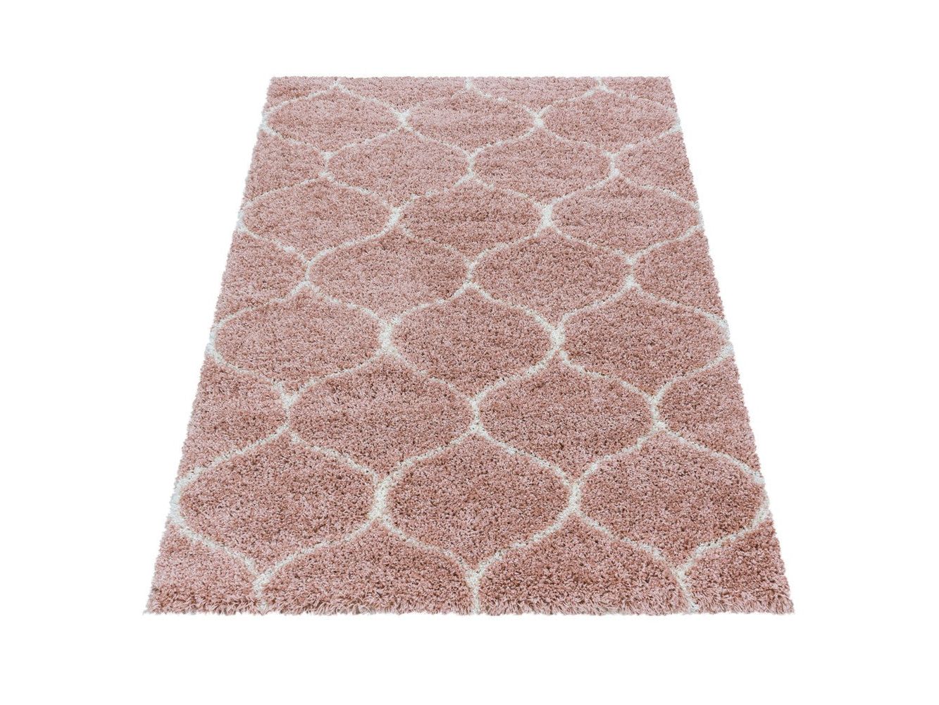Wohnzimmerteppich Design Hochflor Teppich Muster Kachel Tile Jacquard Rose