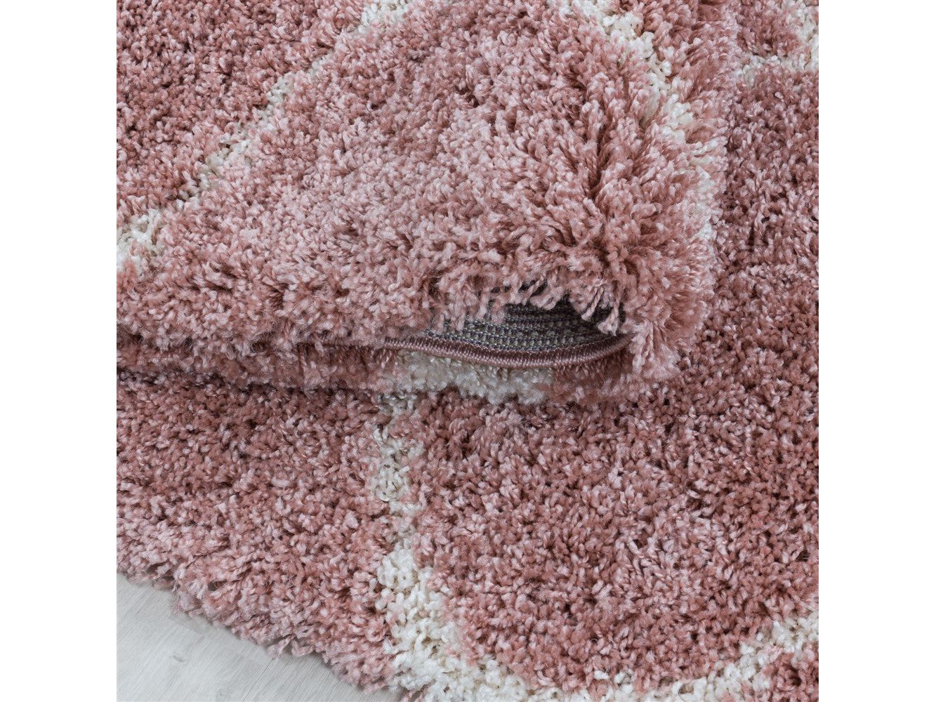 Wohnzimmerteppich Design Hochflor Teppich Muster Kachel Tile Jacquard Rose