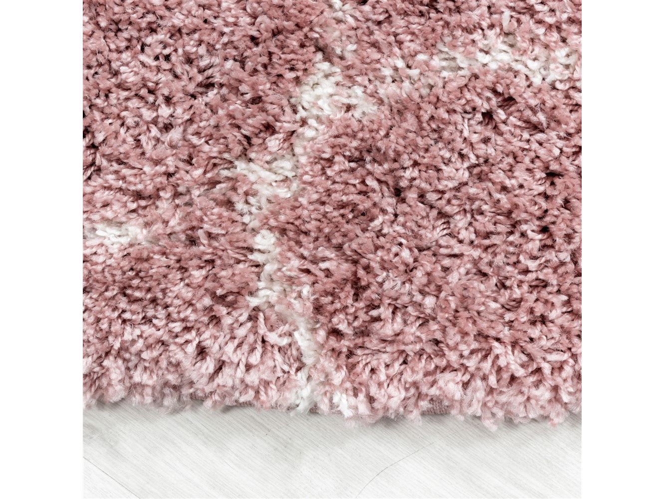 Wohnzimmerteppich Design Hochflor Teppich Muster Kachel Tile Jacquard Rose