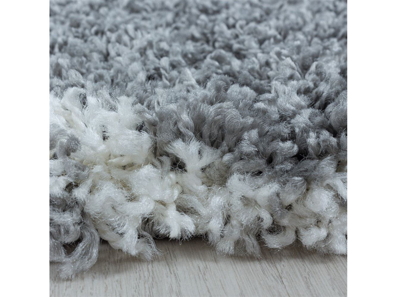 Wohnzimmerteppich Design Hochflor Teppich Muster Kachel Tile Jacquard Grau