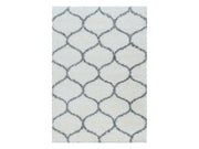 Wohnzimmerteppich Design Hochflor Teppich Muster Kachel Tile Jacquard Creme