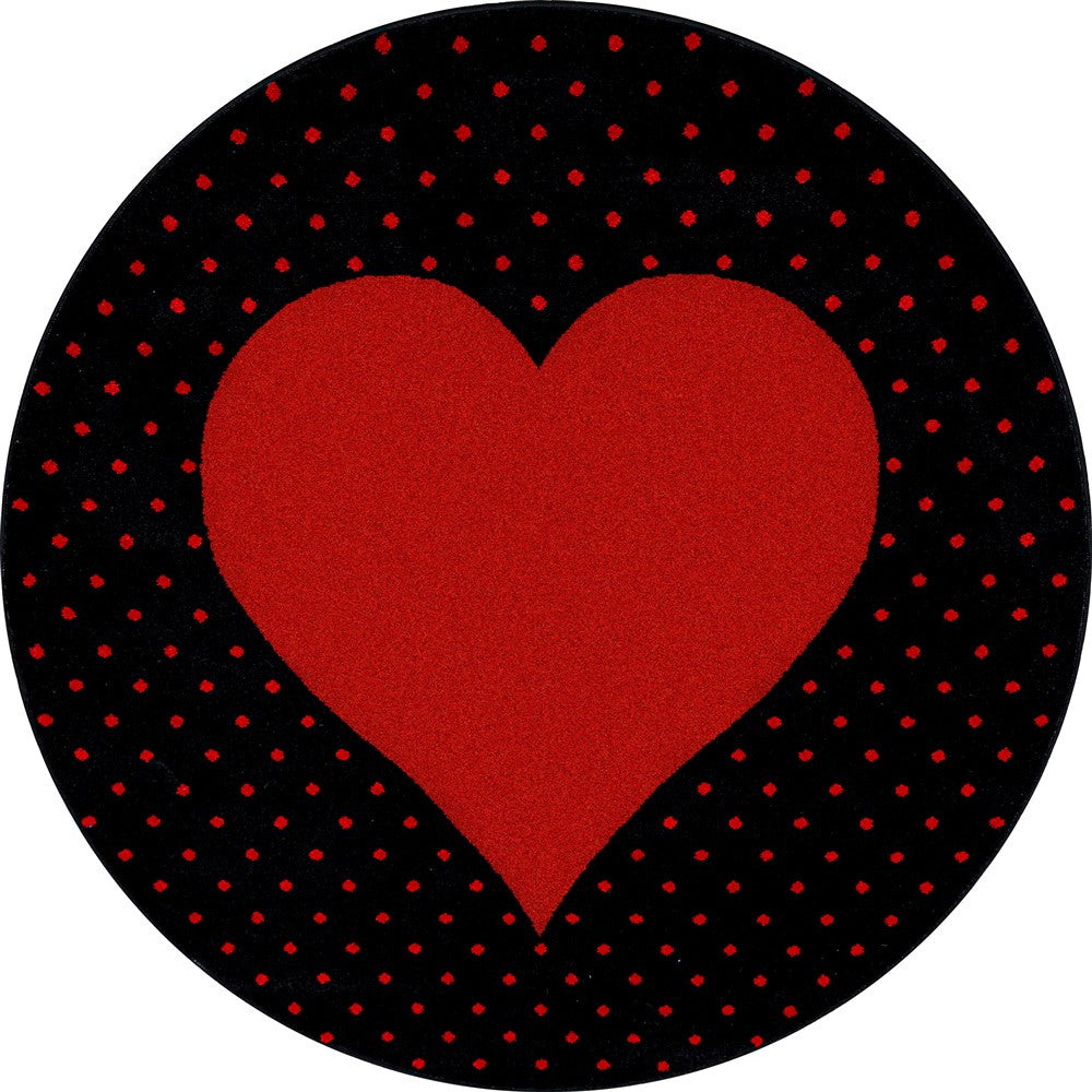 Kinderteppich Baby Teppich Kinderzimmer Herz Motiv Schwarz Rot Farben