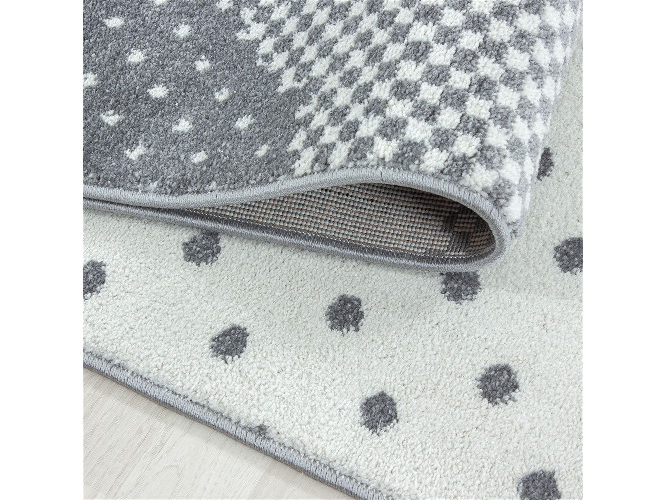 Kinderteppich Baby Teppich Kinderzimmer Wolken-Motiv Pink Grau Weiß Farben