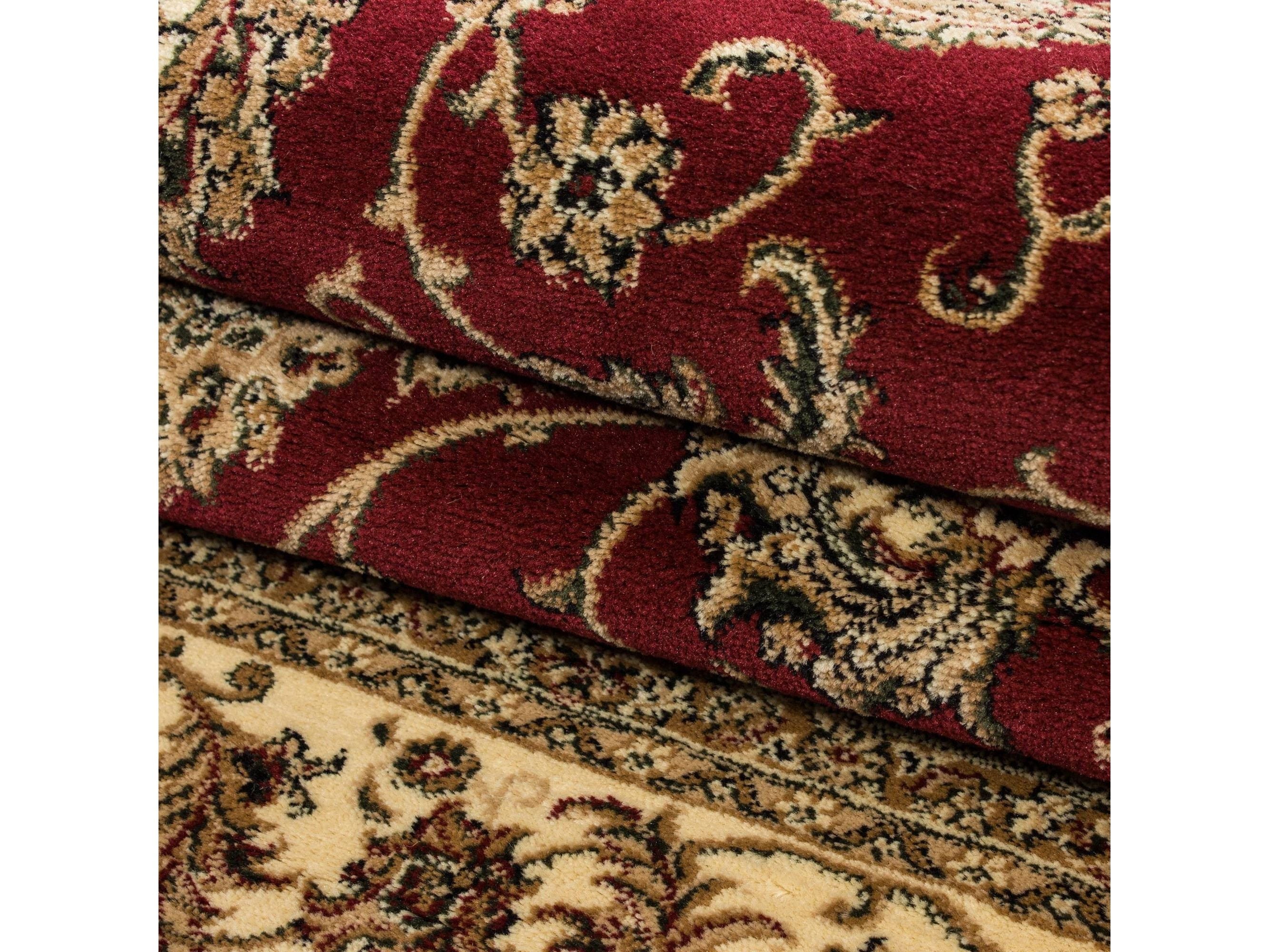 Orientteppich Klassischer Orientalisch Traditional Webteppich Rot Beige