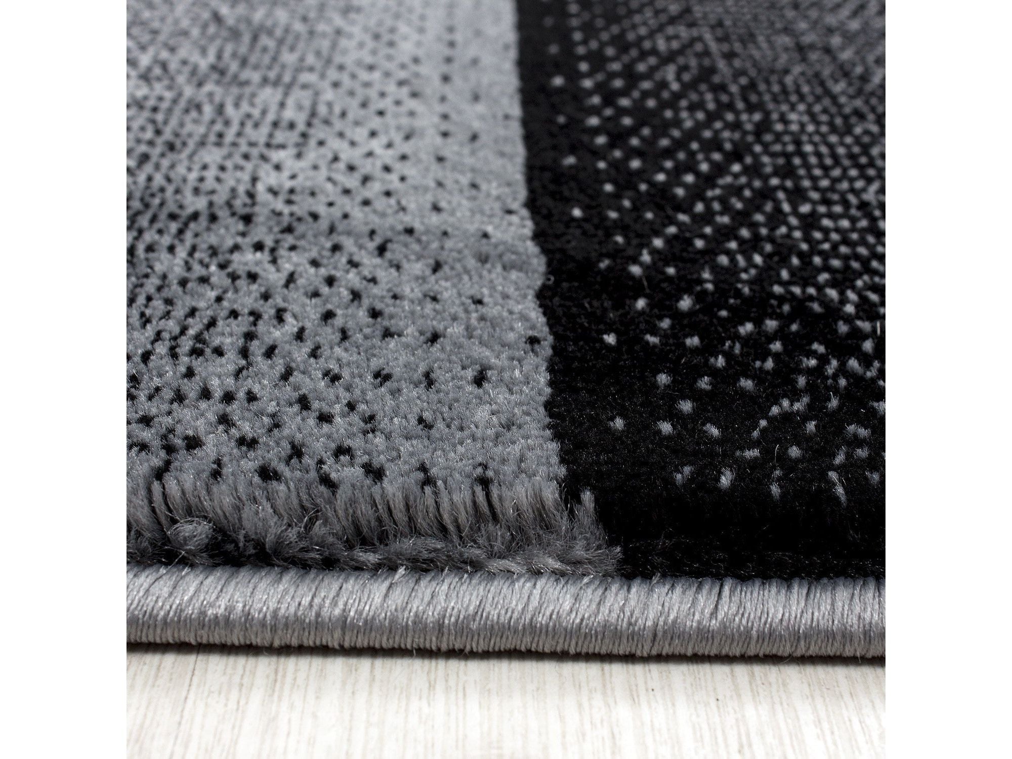 Moderner Designer Wohnzimmer Teppich Miami 6560 Schwarz