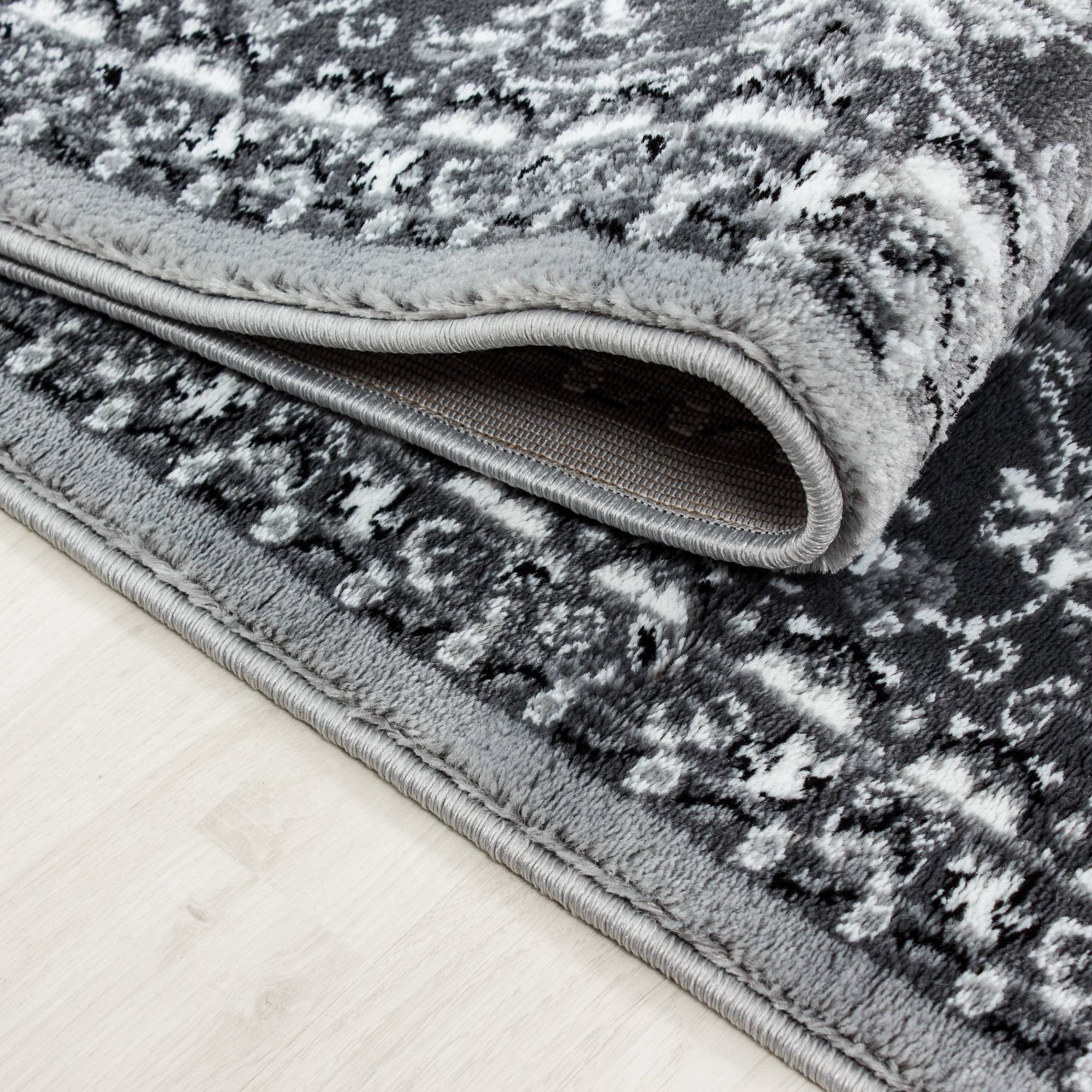 Orientteppich Klassischer Orientalisch Traditional Webteppich Grau Schwarz