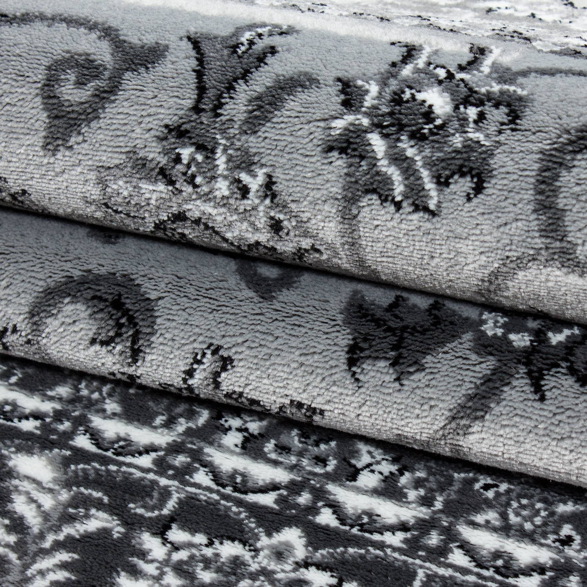 Orientteppich Klassischer Orientalisch Traditional Webteppich Grau Schwarz