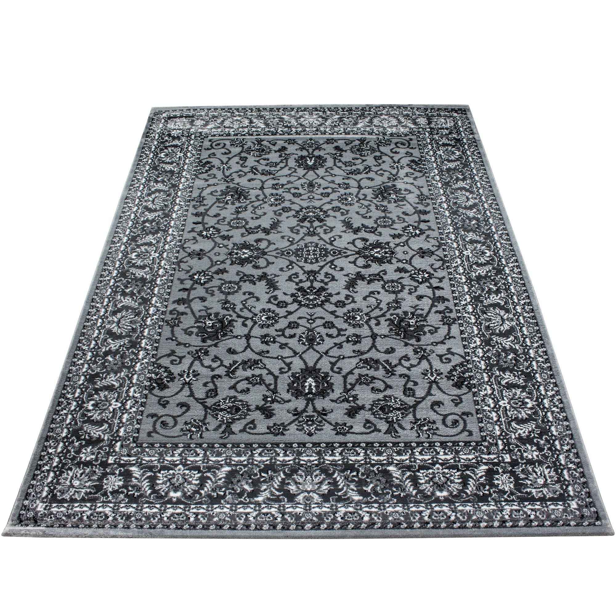 Orientteppich Klassischer Orientalisch Traditional Webteppich Grau Schwarz