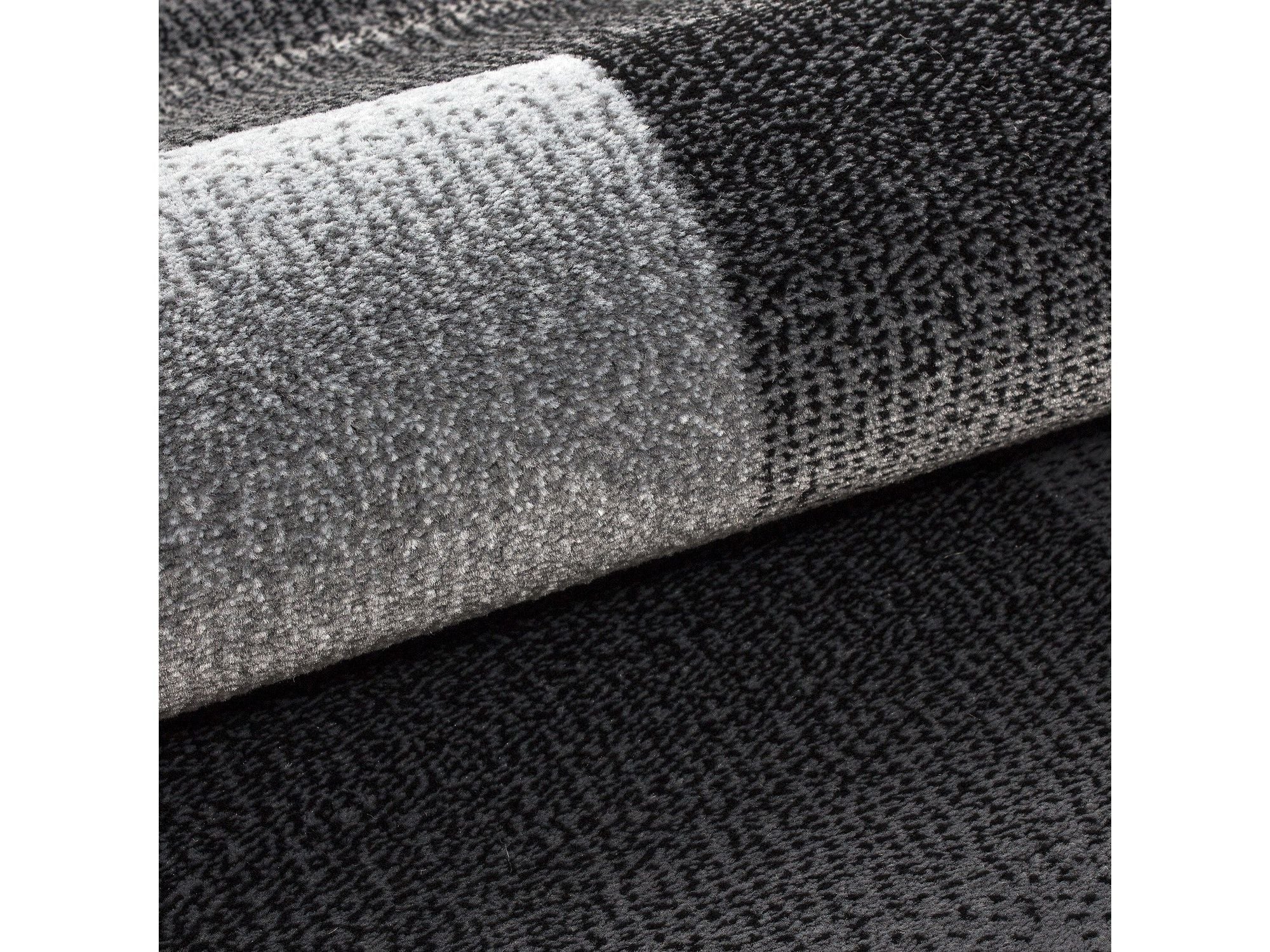 Moderner Designer Wohnzimmer Teppich Miami 6560 Schwarz