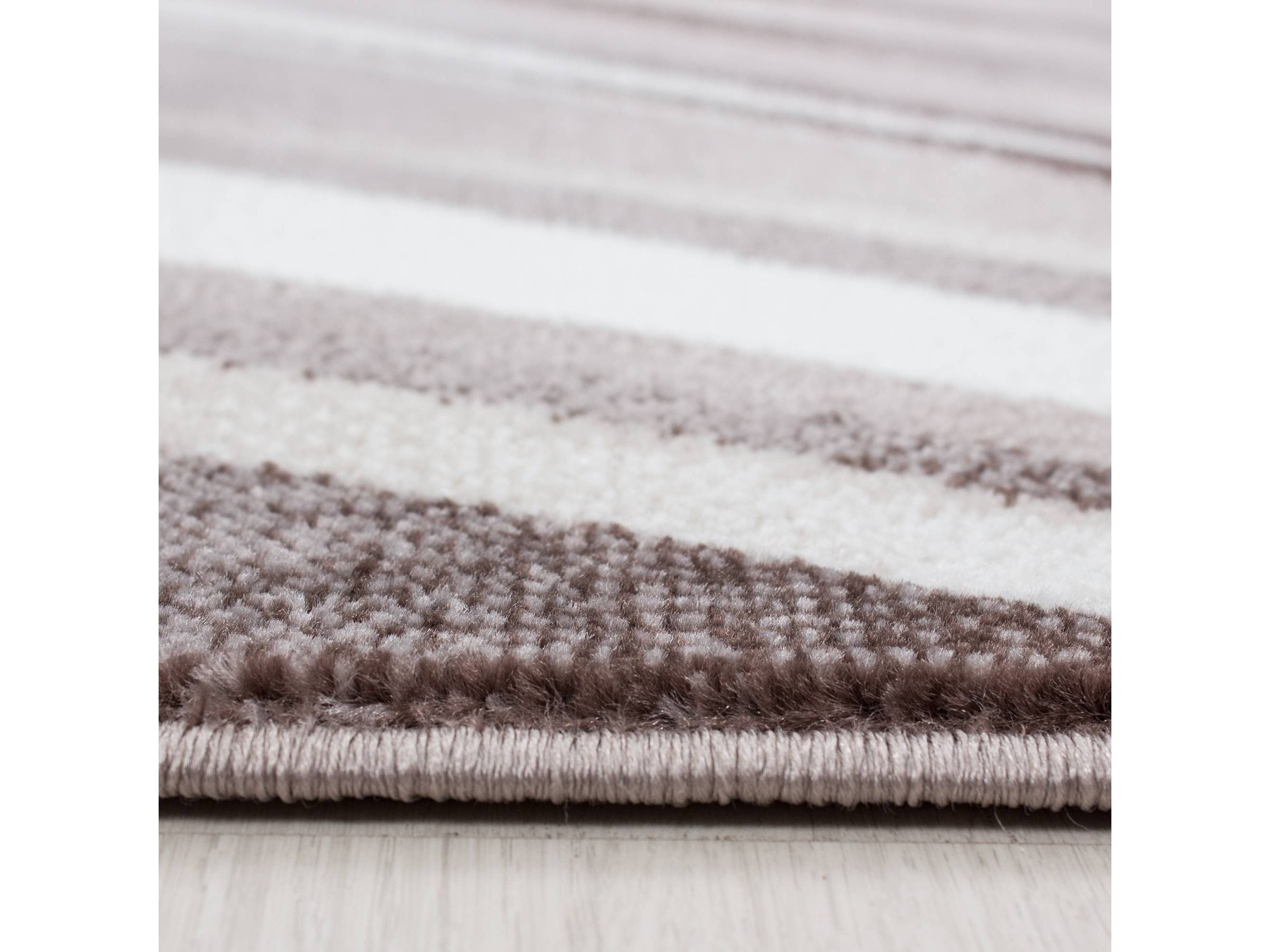 Teppich Modern Designer Geometrisch Wellen Optik Meliert Braun Beige Creme