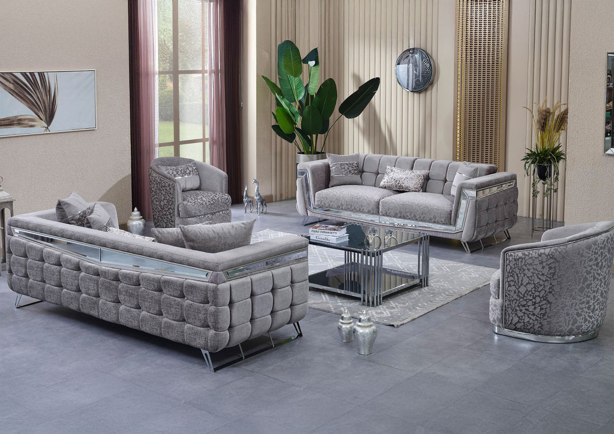 Milano Silber Sofa-Set