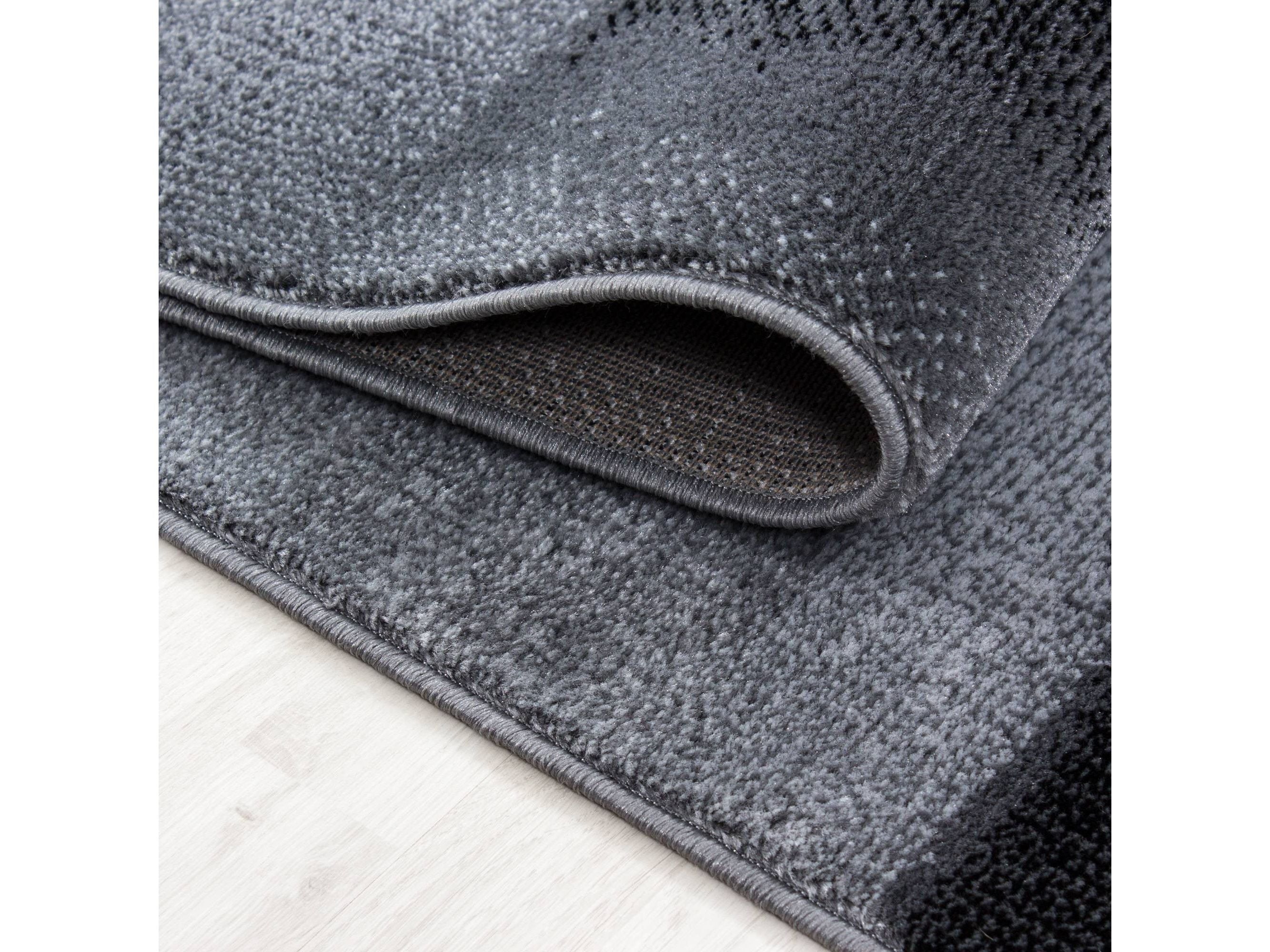 Teppich Modern Designer Wohnzimmer Geometrisch Wellen Muster Grau Schwarz Weiss