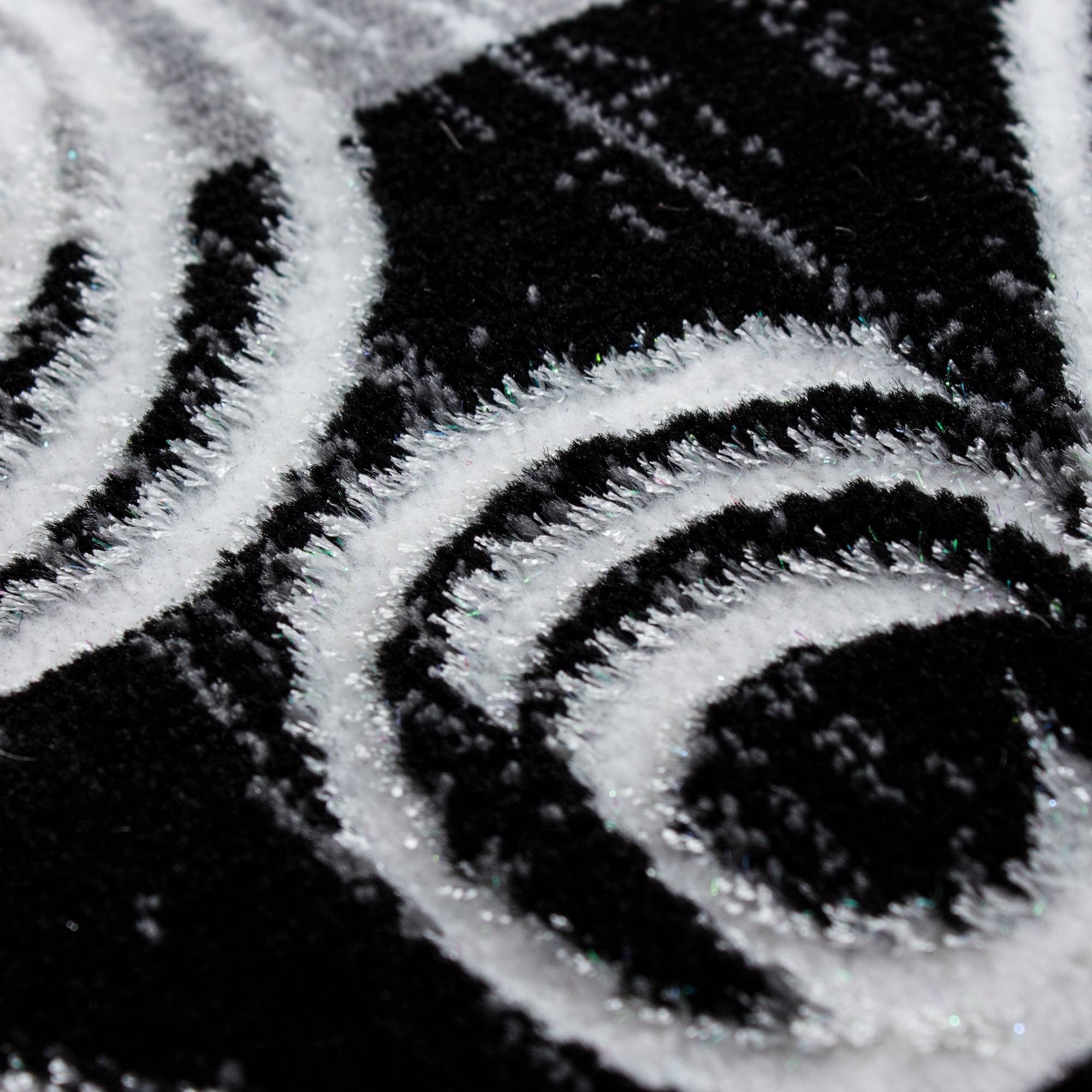 Teppich Modern Designer Barock mit Kariert Muster Meliert Schwarz Grau Weiß