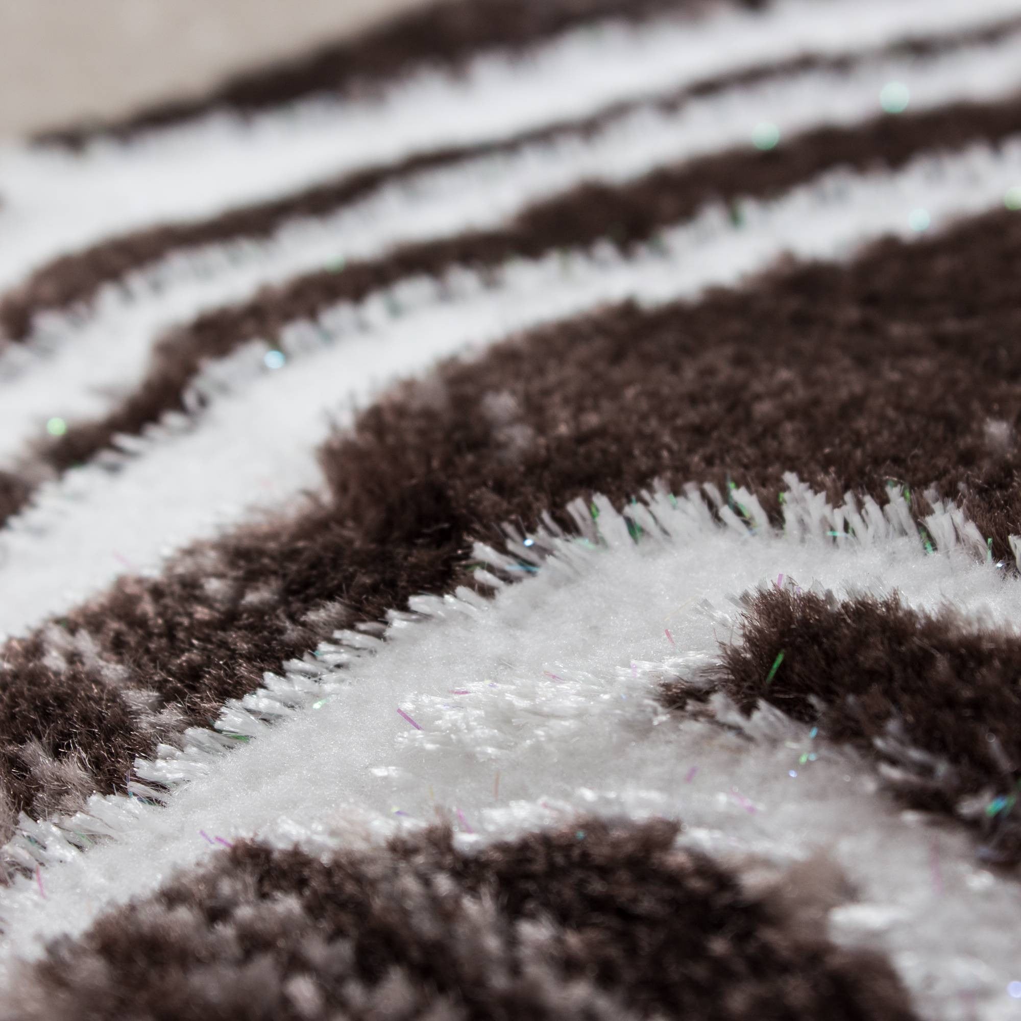 Teppich Modern Designer Barock mit Kariert Muster Meliert Braun Beige Creme