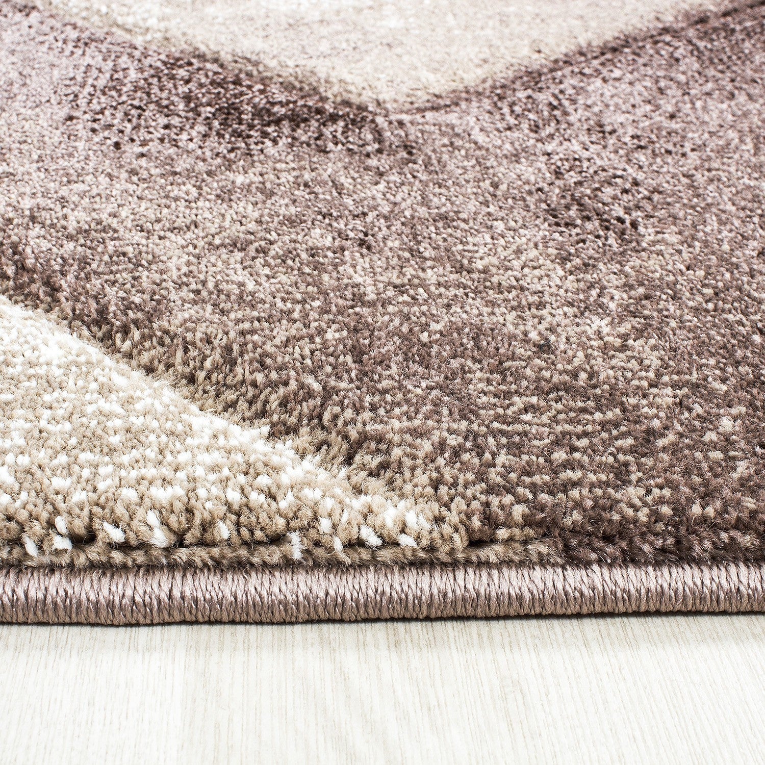 Moderner Designer Konturenschnitt 3D Wohnzimmer Teppich Hawaii 1390 Braun