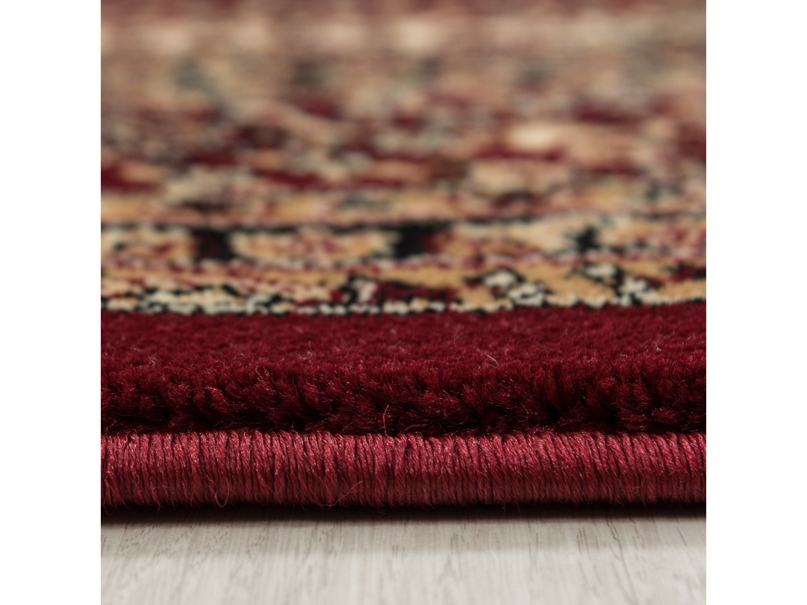 Orientteppich Klassischer Orientalisch Traditional Webteppich Rot Schwarz Beige